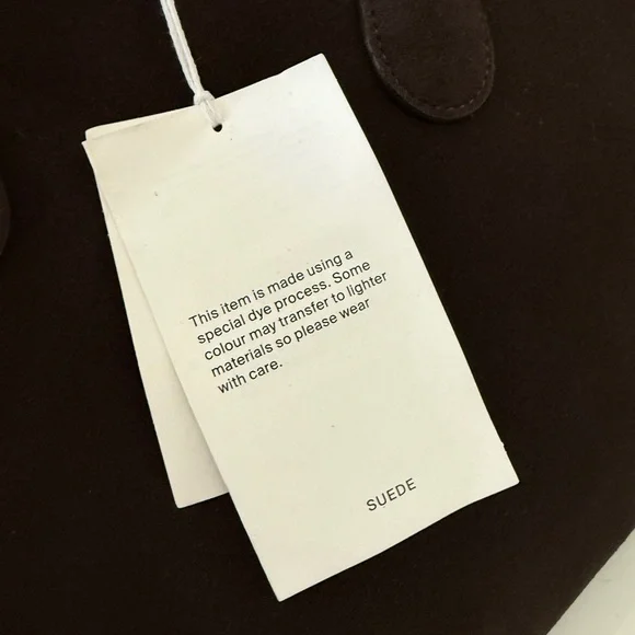 New COS Studio Bowling Bag Suede Dark Brown